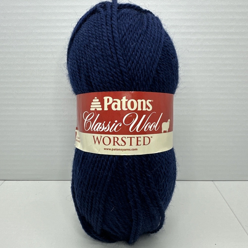 Patons Classic Wool Worsted Yarn-Color: Navy- 210 Yards-NEW
